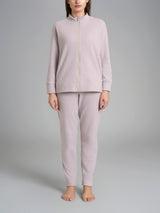 Pigiama con zip in tinta unita in Cotton Eco Pile Viola Donna - Ragno