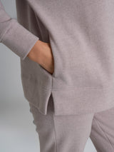 Pigiama con zip in tinta unita in Cotton Eco Pile Viola Donna - Ragno