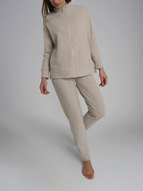 Pigiama con zip in tinta unita in Cotton Eco Pile Rossi Donna - Ragno