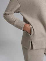 Pigiama con zip in tinta unita in Cotton Eco Pile Rossi Donna - Ragno