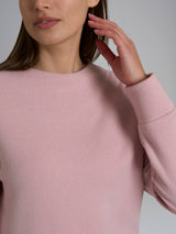 Pigiama con collo a vulcano in tinta unita in Cotton Eco Pile Rosa Donna - Ragno