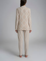 Pigiama con scollo a V e fantasia in Cotton Eco Pile Grigi Donna - Ragno