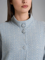 Pigiama aperto con fantasia in Cotton Eco Pile Bianchi Donna - Ragno