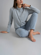 Pigiama aperto con fantasia in Cotton Eco Pile Bianchi Donna - Ragno