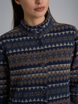 Pigiama aperto con fantasia in Cotton Eco Pile Blu Donna - Ragno