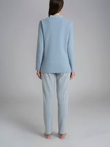 Pigiama collo a serafino con bordo in Cotton Eco Pile Bianchi Donna - Ragno