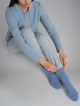 Pigiama collo a serafino con bordo in Cotton Eco Pile Bianchi Donna - Ragno