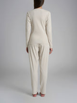 Pigiama con scollo a goccia in Thermo Cotton Bianchi Donna - Ragno
