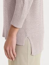 Maglia con scollo a V in Lurex Rice Stitch Rosa Donna - Ragno
