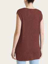Smanicato in Lurex Rice Stitch Marroni Donna - Ragno