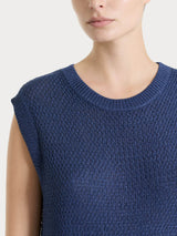 Smanicato in Lurex Rice Stitch Blu Donna - Ragno