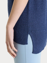 Smanicato in Lurex Rice Stitch Blu Donna - Ragno