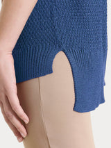 Polo in Lurex Rice Stitch Blu Donna - Ragno