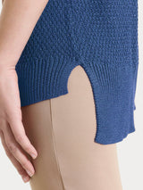 Polo in Lurex Rice Stitch Blu Donna - Ragno