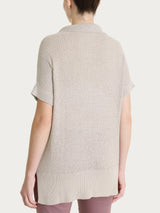 Polo in Lurex Rice Stitch Marroni Donna - Ragno