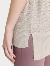 Polo in Lurex Rice Stitch Marroni Donna - Ragno