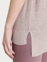 Polo in Lurex Rice Stitch Rosa Donna - Ragno