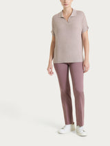 Polo in Lurex Rice Stitch Rosa Donna - Ragno