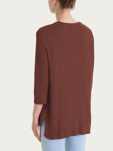 Cardigan aperto in Lurex Rice Stitch Marroni Donna - Ragno