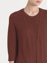 Cardigan aperto in Lurex Rice Stitch Marroni Donna - Ragno