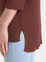 Cardigan aperto in Lurex Rice Stitch Marroni Donna - Ragno