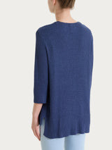 Cardigan aperto in Lurex Rice Stitch Blu Donna - Ragno