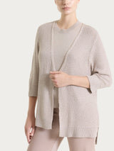 Cardigan aperto in Lurex Rice Stitch Marroni Donna - Ragno