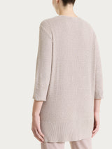 Cardigan aperto in Lurex Rice Stitch Marroni Donna - Ragno