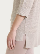 Cardigan aperto in Lurex Rice Stitch Marroni Donna - Ragno