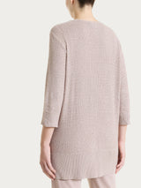 Cardigan aperto in Lurex Rice Stitch Rosa Donna - Ragno