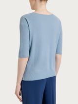 Maglia girocollo in punto piquet di puro cotone Azzurri Donna - Ragno