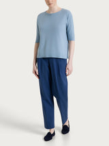 Maglia girocollo in punto piquet di puro cotone Azzurri Donna - Ragno