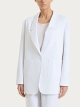 Blazer destrutturato con un bottone in Compact Light Bianchi Donna - Ragno