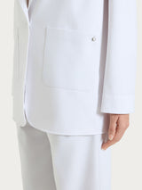 Blazer destrutturato con un bottone in Compact Light Bianchi Donna - Ragno