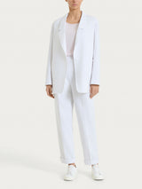 Blazer destrutturato con un bottone in Compact Light Bianchi Donna - Ragno