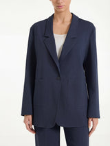 Blazer destrutturato con un bottone in Compact Light Blu Donna - Ragno
