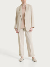 Blazer destrutturato con un bottone in Compact Light Bianchi Donna - Ragno