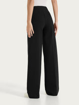 Pantalone a palazzo con tasche in Compact Light Neri Donna - Ragno