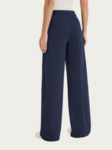 Pantalone a palazzo con tasche in Compact Light Blu Donna - Ragno