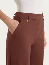 Pantalone a palazzo con tasche in Compact Light Marroni Donna - Ragno