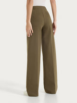 Pantalone a palazzo con tasche in Compact Light Verdi Donna - Ragno