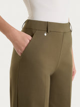 Pantalone a palazzo con tasche in Compact Light Verdi Donna - Ragno