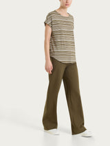 Pantalone a palazzo con tasche in Compact Light Verdi Donna - Ragno