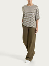 Pantalone a palazzo con tasche in Compact Light Verdi Donna - Ragno
