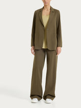 Pantalone a palazzo con tasche in Compact Light Verdi Donna - Ragno