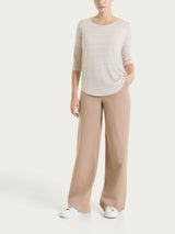 Pantalone a palazzo con tasche in Compact Light Marroni Donna - Ragno