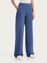 Pantalone a palazzo con tasche in Compact Light Blu Donna - Ragno