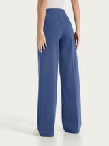 Pantalone a palazzo con tasche in Compact Light Blu Donna - Ragno