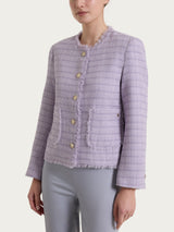 Giacca corta in Bouclé Viola Donna - Ragno