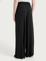 Voile Stretch Negro Pantalón palazzo de mujer con bolsillos - Ragno